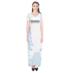 Winter Snow Trees Forest Short Sleeve Maxi Dress by Nexatart