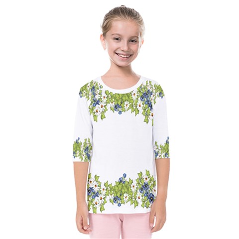 Birthday Card Flowers Daisies Ivy Kids  Quarter Sleeve Raglan Tee by Nexatart