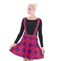 Retro Abstract Boho Unique Suspender Skater Skirt