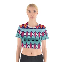 Rhombus Hearts And Other Shapes             Cotton Crop Top by LalyLauraFLM