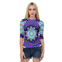 Graphic Isolated Mandela Colorful Quarter Sleeve Tee