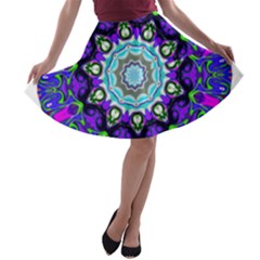 Graphic Isolated Mandela Colorful A-line Skater Skirt by Nexatart