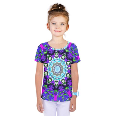 Graphic Isolated Mandela Colorful Kids  One Piece Tee by Nexatart