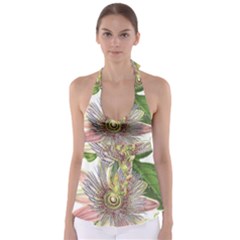 Passion Flower Flower Plant Blossom Babydoll Tankini Top by Nexatart