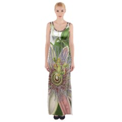 Passion Flower Flower Plant Blossom Maxi Thigh Split Dress by Nexatart