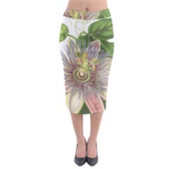 Passion Flower Flower Plant Blossom Midi Pencil Skirt by Nexatart