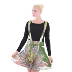 Passion Flower Flower Plant Blossom Suspender Skater Skirt