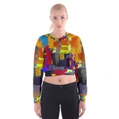 Abstract Vibrant Colour Cropped Sweatshirt by Nexatart