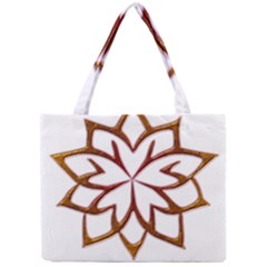 Abstract Shape Outline Floral Gold Mini Tote Bag by Nexatart