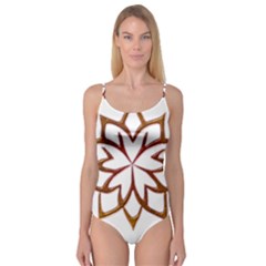 Abstract Shape Outline Floral Gold Camisole Leotard  by Nexatart