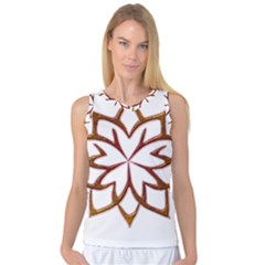 Abstract Shape Outline Floral Gold Women s Basketball Tank Top by Nexatart