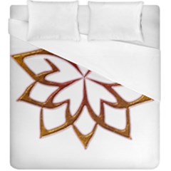 Abstract Shape Outline Floral Gold Duvet Cover (king Size) by Nexatart