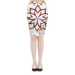 Abstract Shape Outline Floral Gold Midi Wrap Pencil Skirt by Nexatart