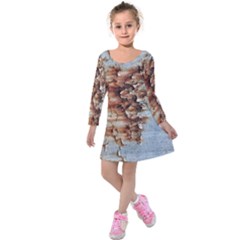 Peeling Paint         Kids  Long Sleeve Velvet Dress by LalyLauraFLM