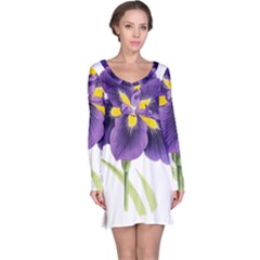 Lily Flower Plant Blossom Bloom Long Sleeve Nightdress by Nexatart