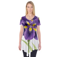 Lily Flower Plant Blossom Bloom Short Sleeve Tunic  by Nexatart