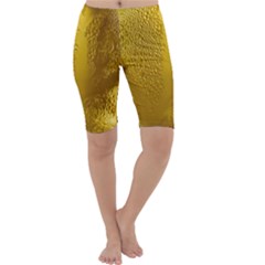 Beer Beverage Glass Yellow Cup Cropped Leggings  by Nexatart