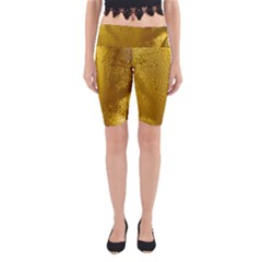 Beer Beverage Glass Yellow Cup Yoga Cropped Leggings by Nexatart