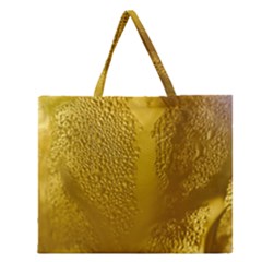 Beer Beverage Glass Yellow Cup Zipper Large Tote Bag by Nexatart