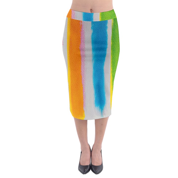 Watercolors stripes               Midi Pencil Skirt