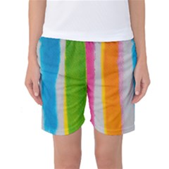 Watercolors Stripes       Women s Basketball Shorts by LalyLauraFLM