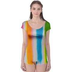 Watercolors Stripes             Boyleg Leotard (ladies) by LalyLauraFLM