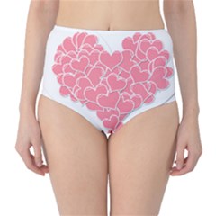 Heart Stripes Symbol Striped High-waist Bikini Bottoms by Nexatart