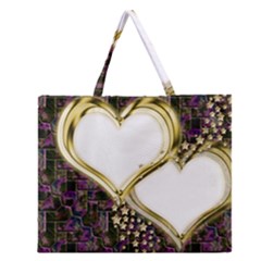 Lover Romantic Couple Apart Zipper Large Tote Bag by Nexatart