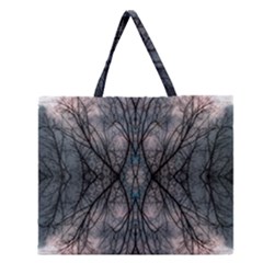 Storm Nature Clouds Landscape Tree Zipper Large Tote Bag by Nexatart