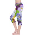 Spring Pansy Blossom Bloom Plant Capri Leggings  View3