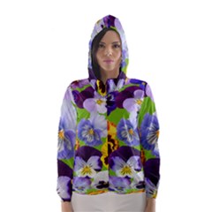 Spring Pansy Blossom Bloom Plant Hooded Wind Breaker (women) by Nexatart