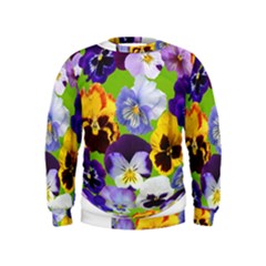 Spring Pansy Blossom Bloom Plant Kids  Sweatshirt by Nexatart