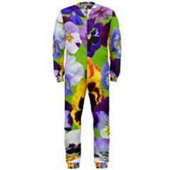 Spring Pansy Blossom Bloom Plant Onepiece Jumpsuit (men)  by Nexatart