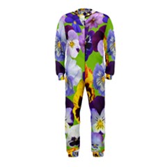 Spring Pansy Blossom Bloom Plant Onepiece Jumpsuit (kids) by Nexatart