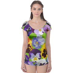 Spring Pansy Blossom Bloom Plant Boyleg Leotard  by Nexatart