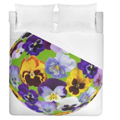 Spring Pansy Blossom Bloom Plant Duvet Cover (queen Size) by Nexatart