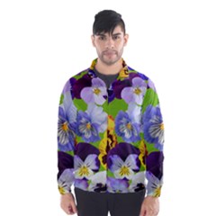 Spring Pansy Blossom Bloom Plant Wind Breaker (men) by Nexatart