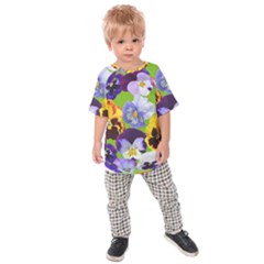 Spring Pansy Blossom Bloom Plant Kids  Raglan Tee