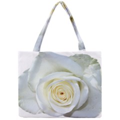 Flower White Rose Lying Mini Tote Bag by Nexatart