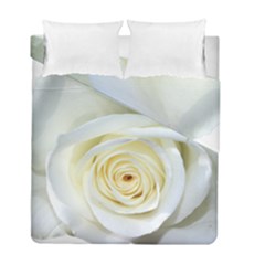 Flower White Rose Lying Duvet Cover Double Side (full/ Double Size) by Nexatart