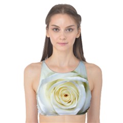 Flower White Rose Lying Tank Bikini Top by Nexatart