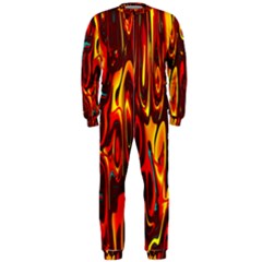 Effect Pattern Brush Red Orange Onepiece Jumpsuit (men)  by Nexatart