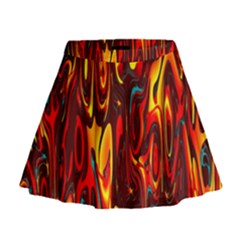 Effect Pattern Brush Red Orange Mini Flare Skirt by Nexatart