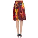 Effect Pattern Brush Red Orange Flared Midi Skirt View2