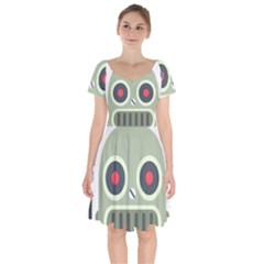 Robot Short Sleeve Bardot Dress by BestEmojis