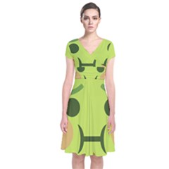 Barf Short Sleeve Front Wrap Dress by BestEmojis