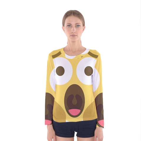 Scream Emoji Women s Long Sleeve Tee by BestEmojis