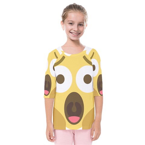 Scream Emoji Kids  Quarter Sleeve Raglan Tee by BestEmojis