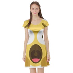 Scream Emoji Short Sleeve Skater Dress by BestEmojis