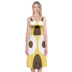 Scream Emoji Midi Sleeveless Dress by BestEmojis